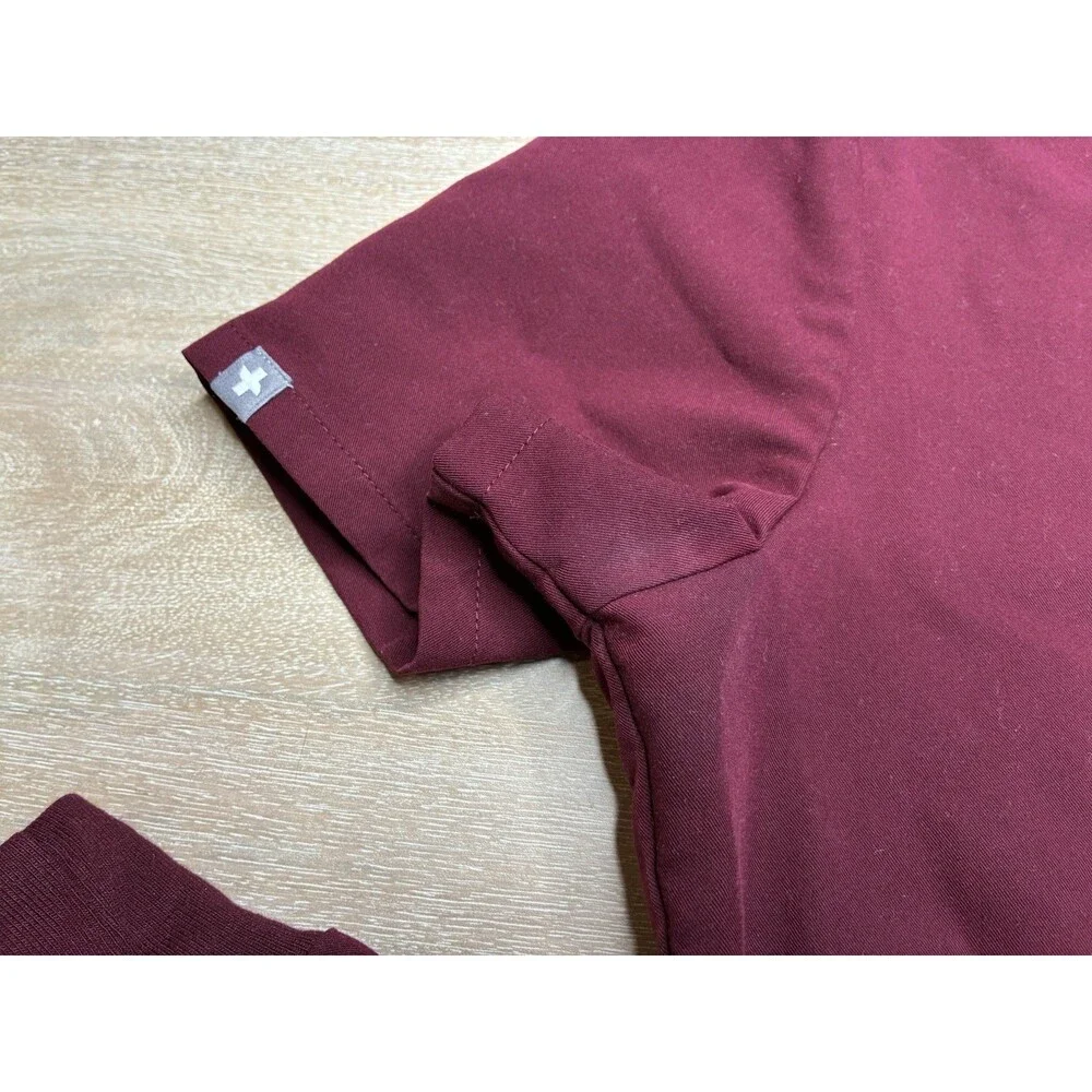 Figs SET Burgundy Catarina Scrub Top Zamora Joggers XS Petite_4